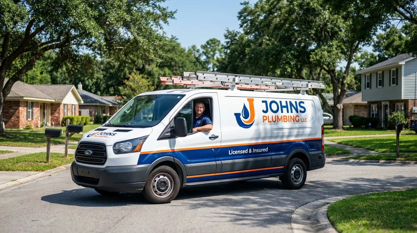 Johns Plumbing LLC service van in Terrace Park, OH
