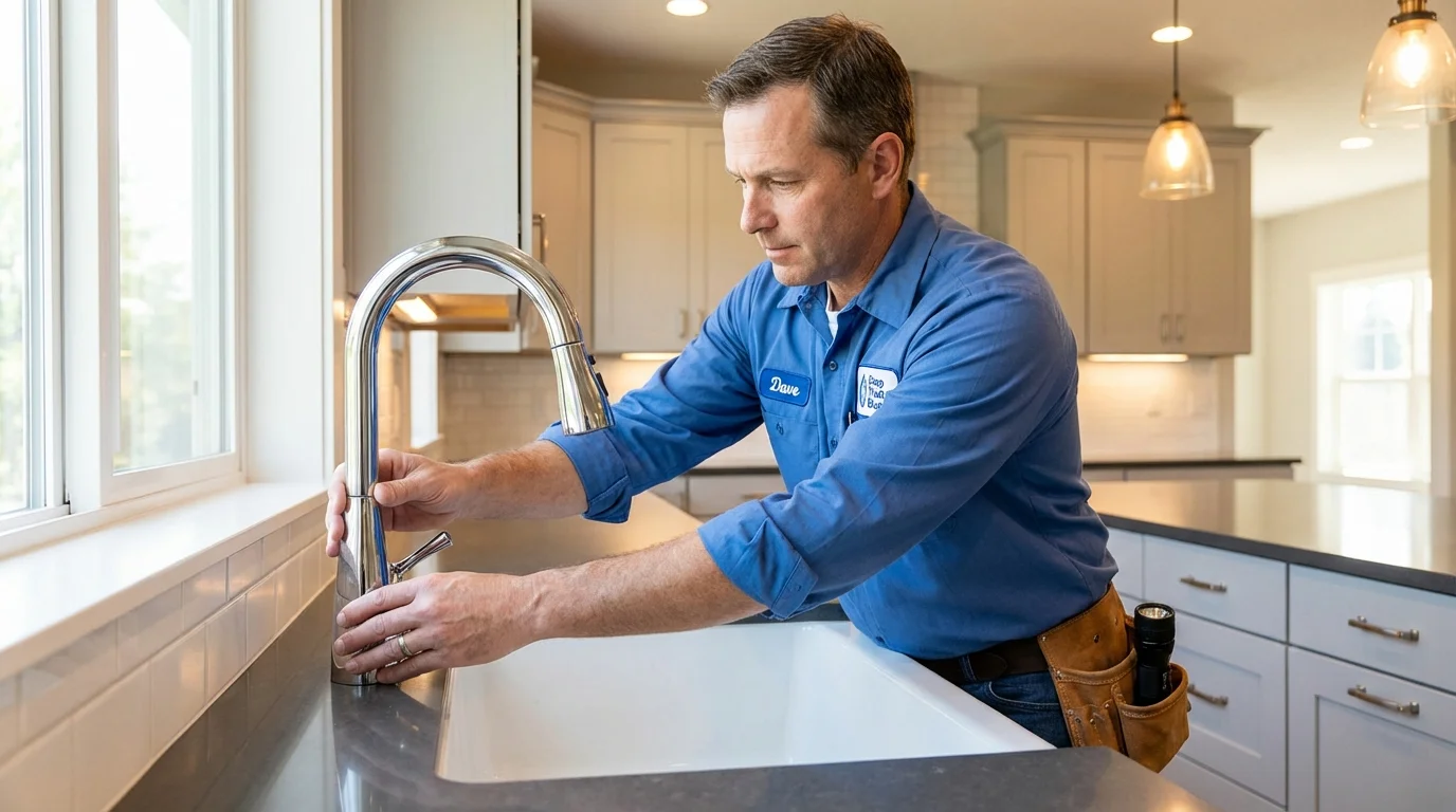 Kitchen faucet installation by Johns Plumbing LLC in Terrace Park